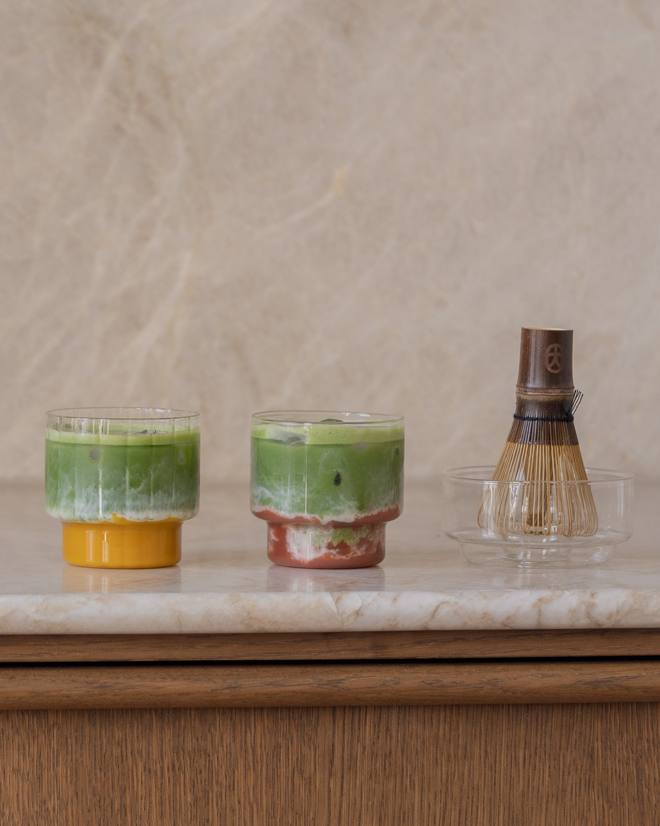 Garasu Matcha Glass Striped