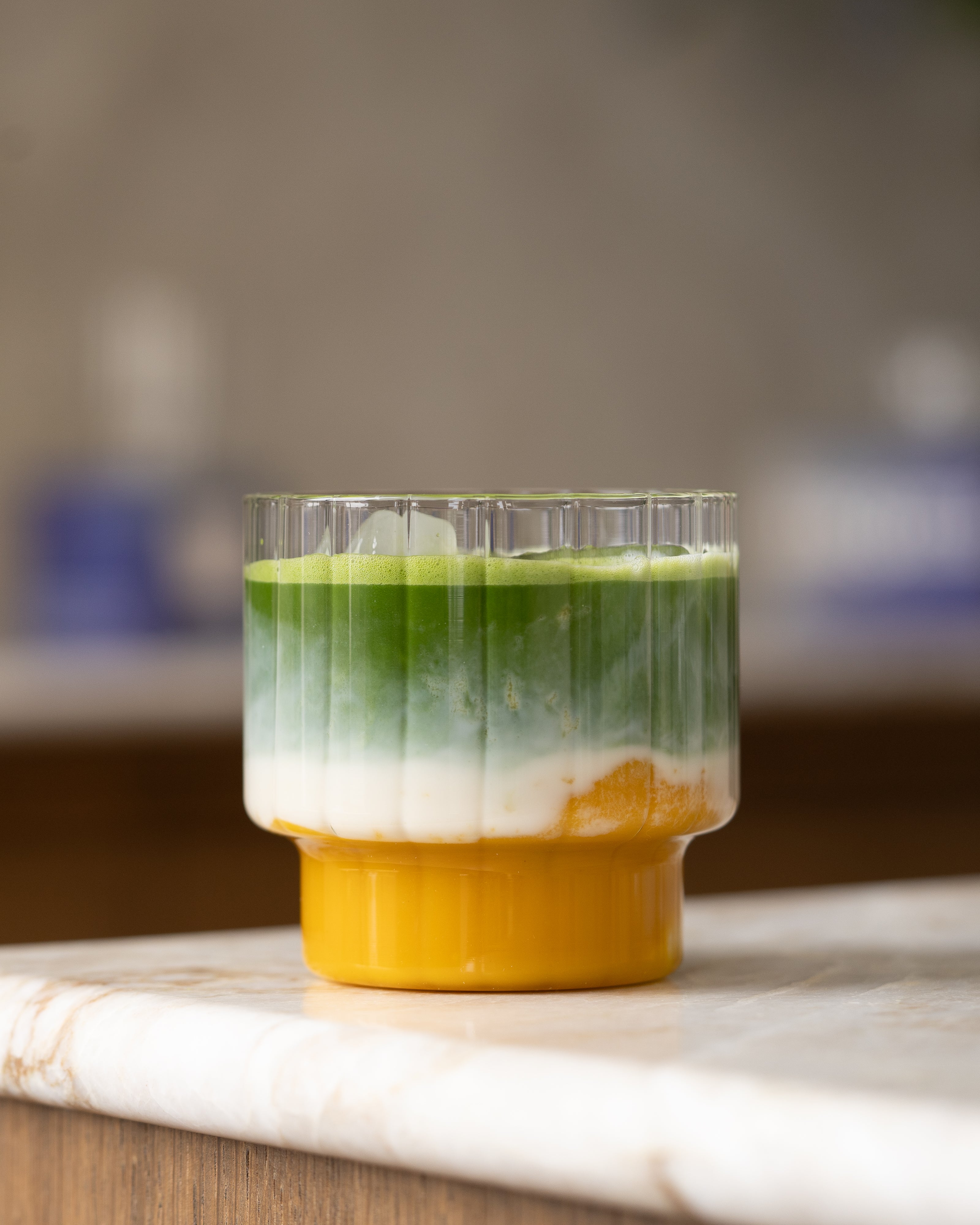 Garasu Matcha Glass Striped